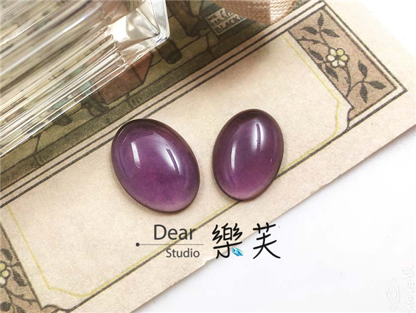13*18mm橢圓蛋面紫色琉璃