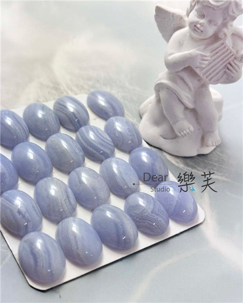 13*18*6mm 橢圓蛋面藍紋瑪瑙